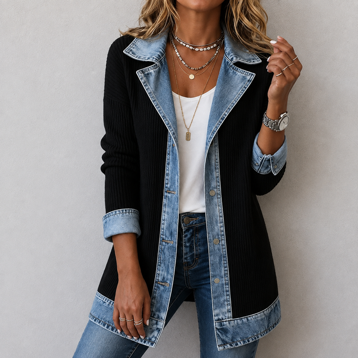 Kristen | Veste en jean en tricot
