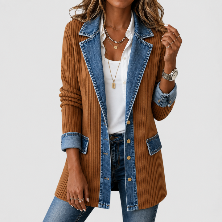 Kristen | Veste en jean en tricot