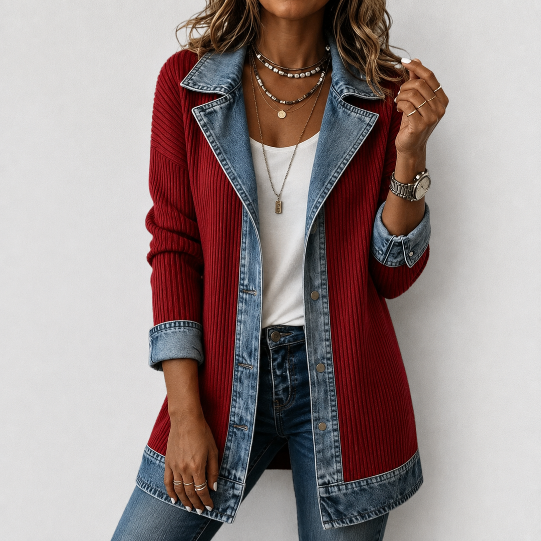 Kristen | Veste en jean en tricot