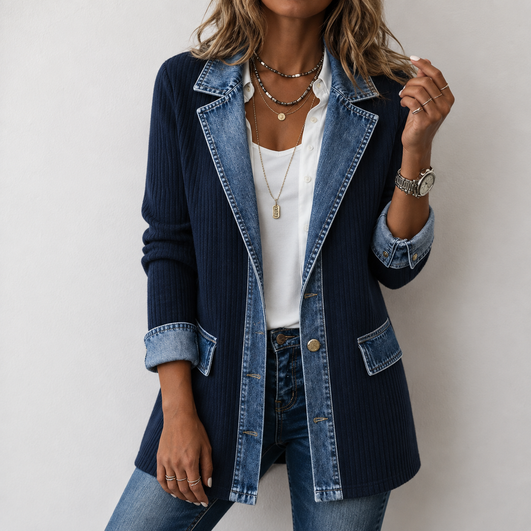 Kristen | Veste en jean en tricot
