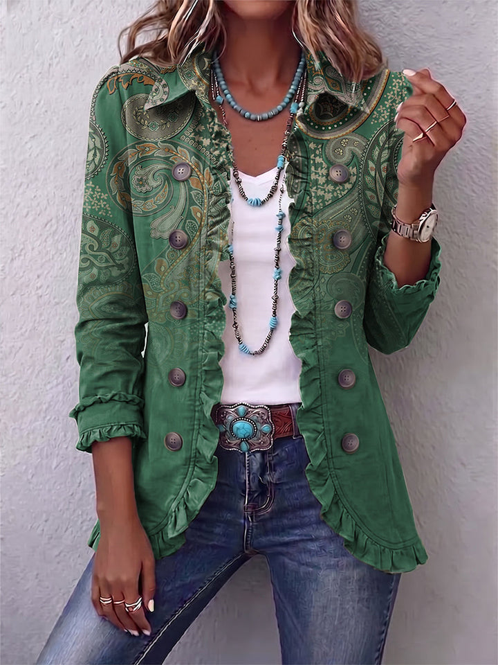 Jemara | Veste Ruffled Imprimé Paisley Bohème