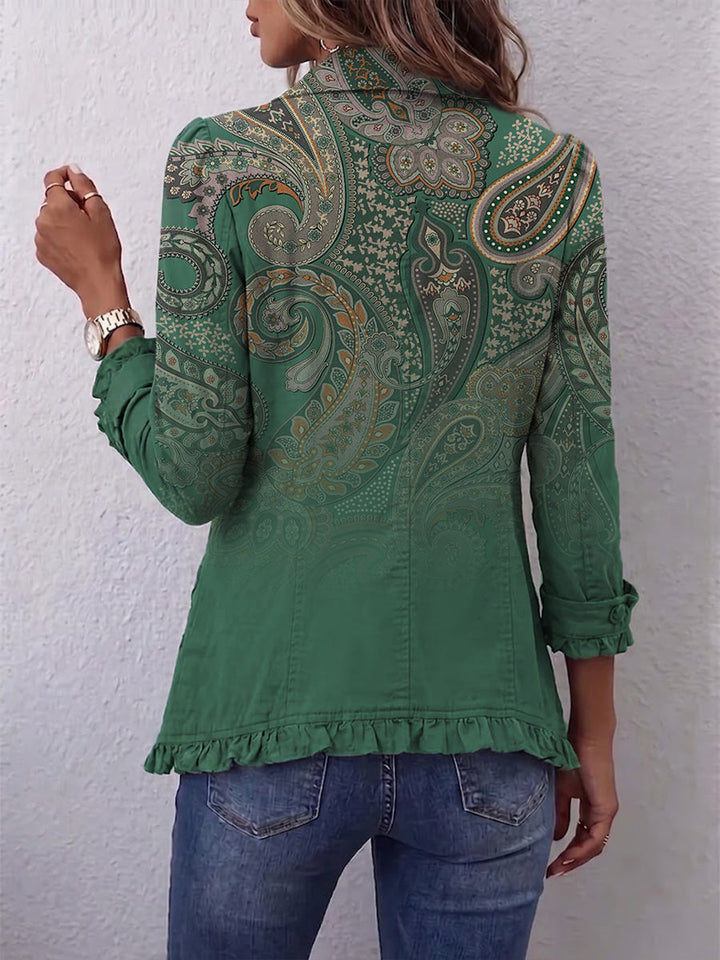 Jemara | Veste Ruffled Imprimé Paisley Bohème