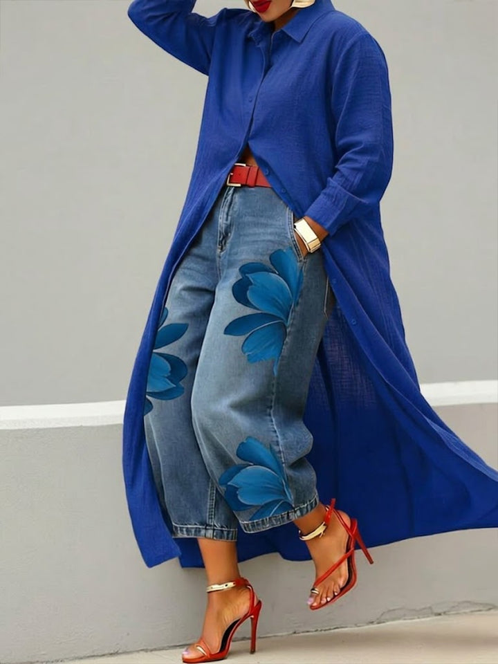 Zofia | Robe en lin & Ensemble en jean floral