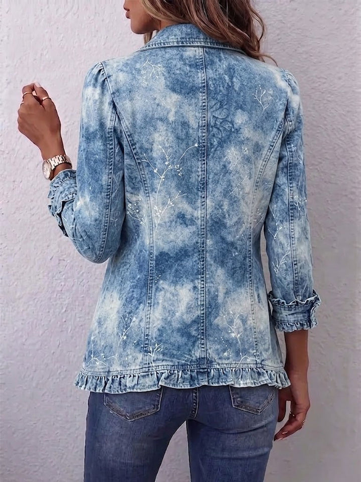 Jemison | Veste à volants en impression botanique vintage dégradée de style bohème