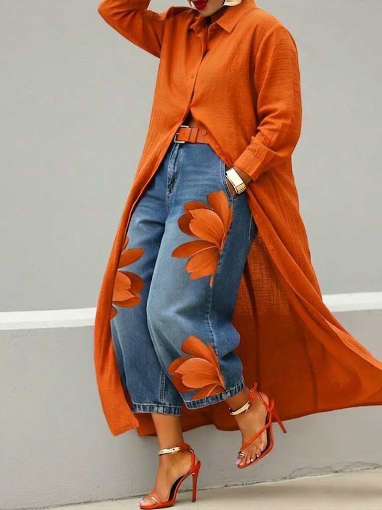 Zofia | Robe en lin & Ensemble en jean floral